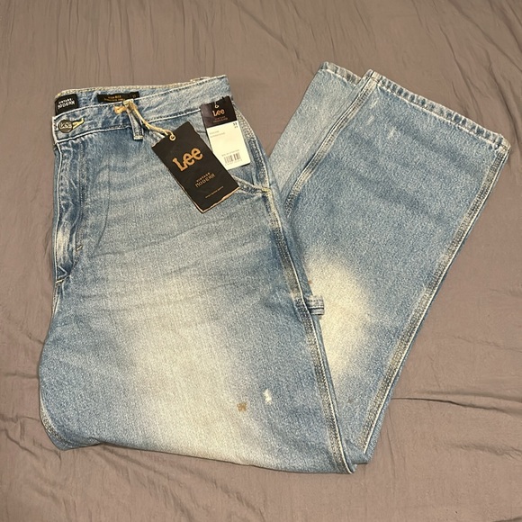 Lee Vintage Modern High Rise Dungaree Ankle Painters Jeans Carpenter - Picture 11 of 11